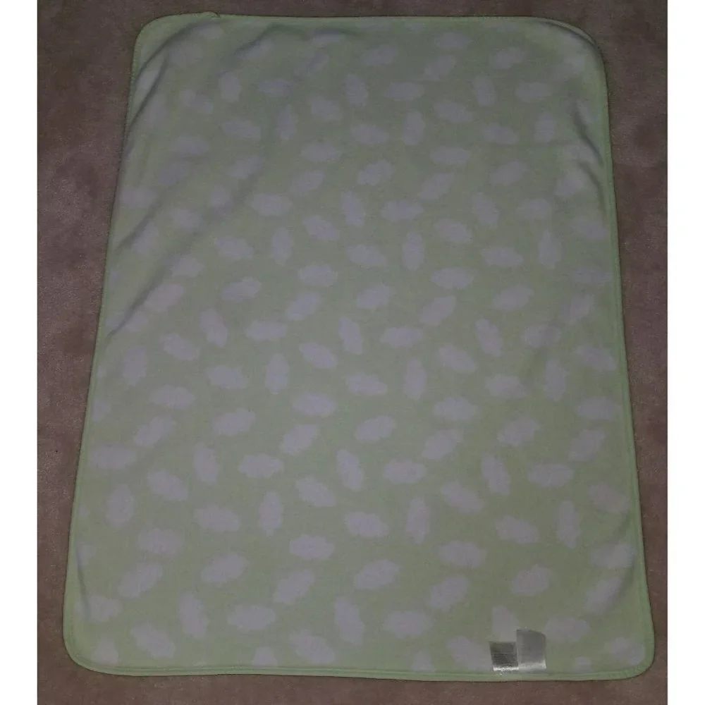 Message From Heart Green/White Clouds Baby Security Blanket Lovey 30